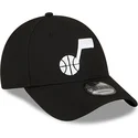 kepure-islenkta-juoda-reguliuojama-juostele-9forty-the-league-utah-jazz-nba-new-era