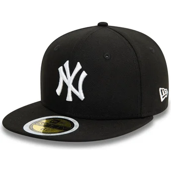 Kepurė plokščia juoda priglundantis vaikams 59FIFTY New York Yankees MLB New Era