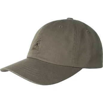 Kepurė išlenkta pilka reguliuojama juostelė Washed Baseball Smog Kangol