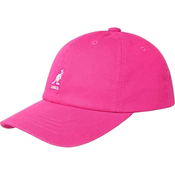 Kepurė išlenkta rožinė reguliuojama juostelė Washed Baseball Electric Pink Kangol