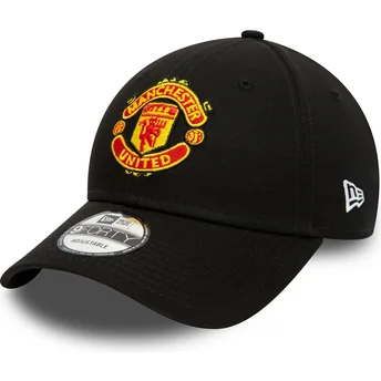 Wyginięta czapka czarna z regulacją 9FORTY Essential Manchester United Football Club New Era