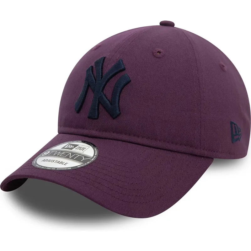 fioletowa-zakrzywiona-czapka-z-regulacja-i-granatowym-logo-9twenty-league-essential-new-york-yankees-mlb-od-new-era
