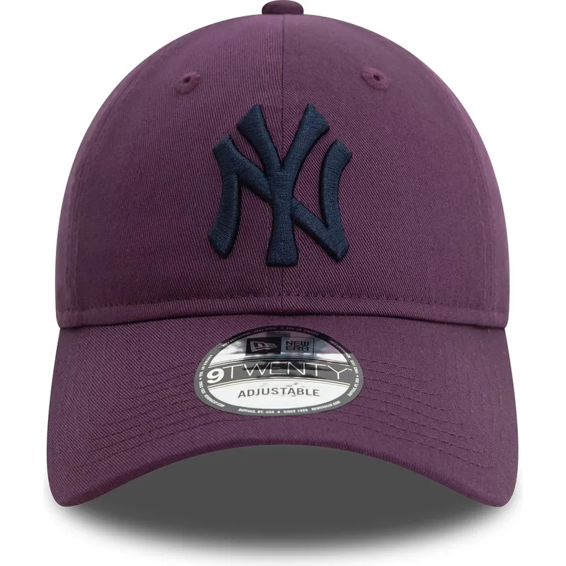 fioletowa-zakrzywiona-czapka-z-regulacja-i-granatowym-logo-9twenty-league-essential-new-york-yankees-mlb-od-new-era