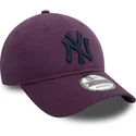 fioletowa-zakrzywiona-czapka-z-regulacja-i-granatowym-logo-9twenty-league-essential-new-york-yankees-mlb-od-new-era