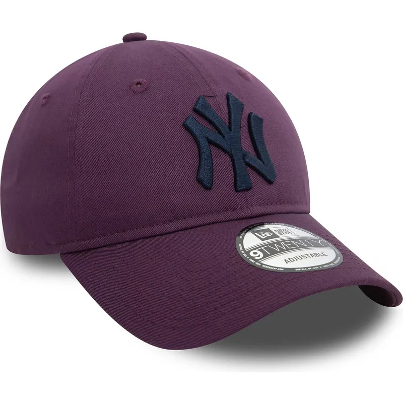 fioletowa-zakrzywiona-czapka-z-regulacja-i-granatowym-logo-9twenty-league-essential-new-york-yankees-mlb-od-new-era