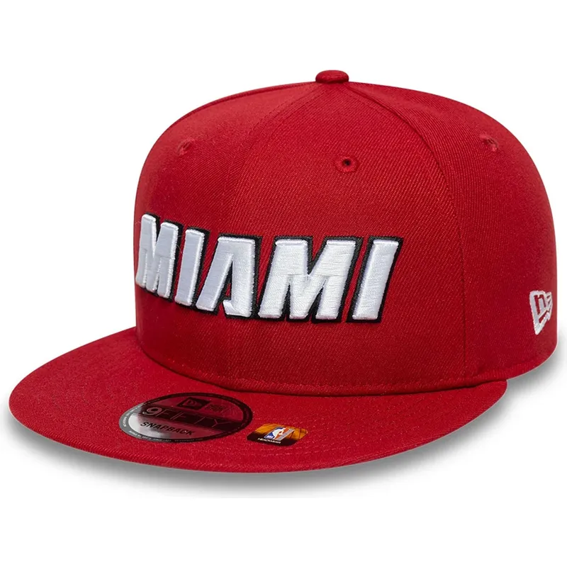 kepure-plokscia-raudona-snapback-9fifty-statement-miami-heat-nba-new-era
