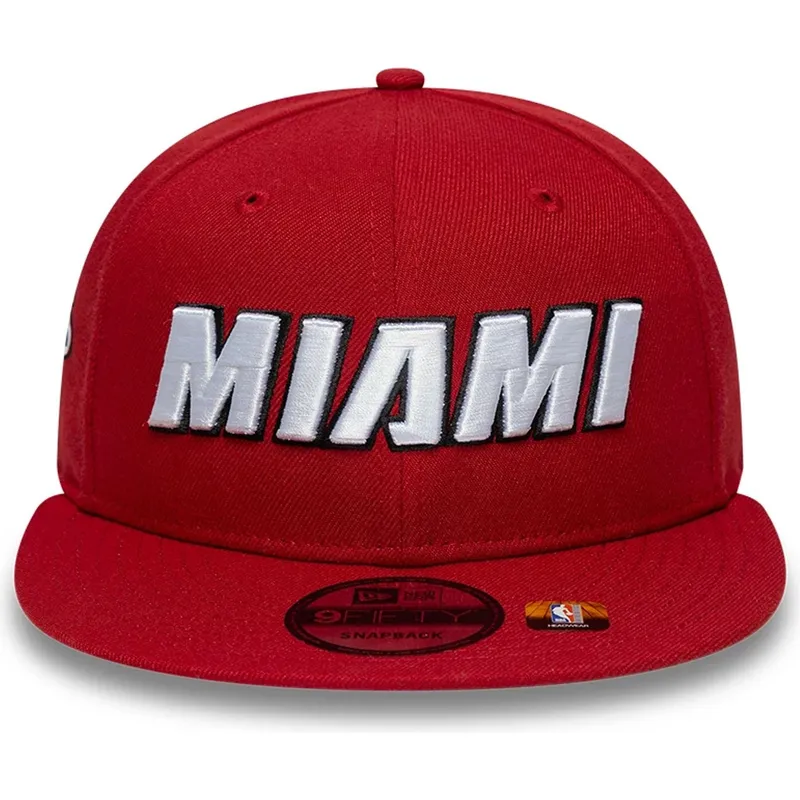 kepure-plokscia-raudona-snapback-9fifty-statement-miami-heat-nba-new-era