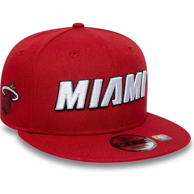 kepure-plokscia-raudona-snapback-9fifty-statement-miami-heat-nba-new-era