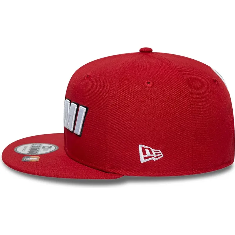 kepure-plokscia-raudona-snapback-9fifty-statement-miami-heat-nba-new-era