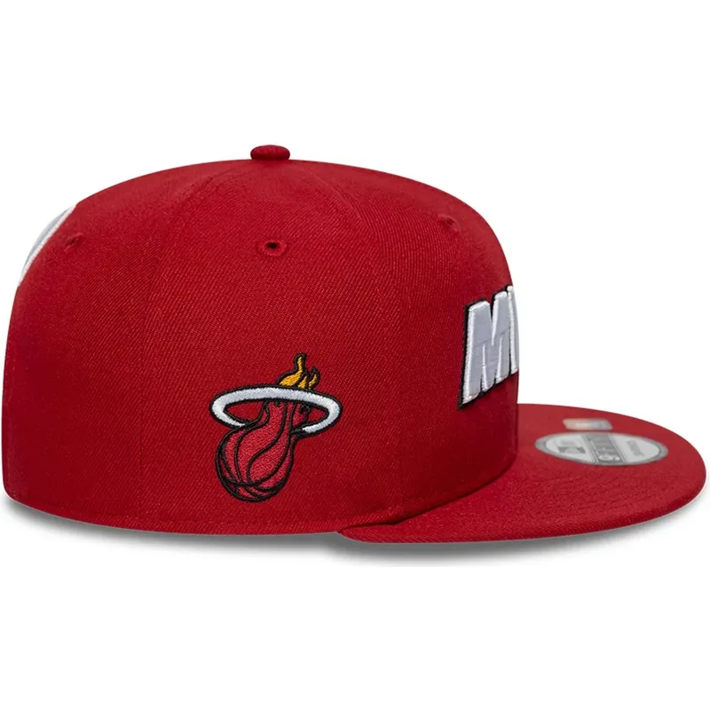 kepure-plokscia-raudona-snapback-9fifty-statement-miami-heat-nba-new-era