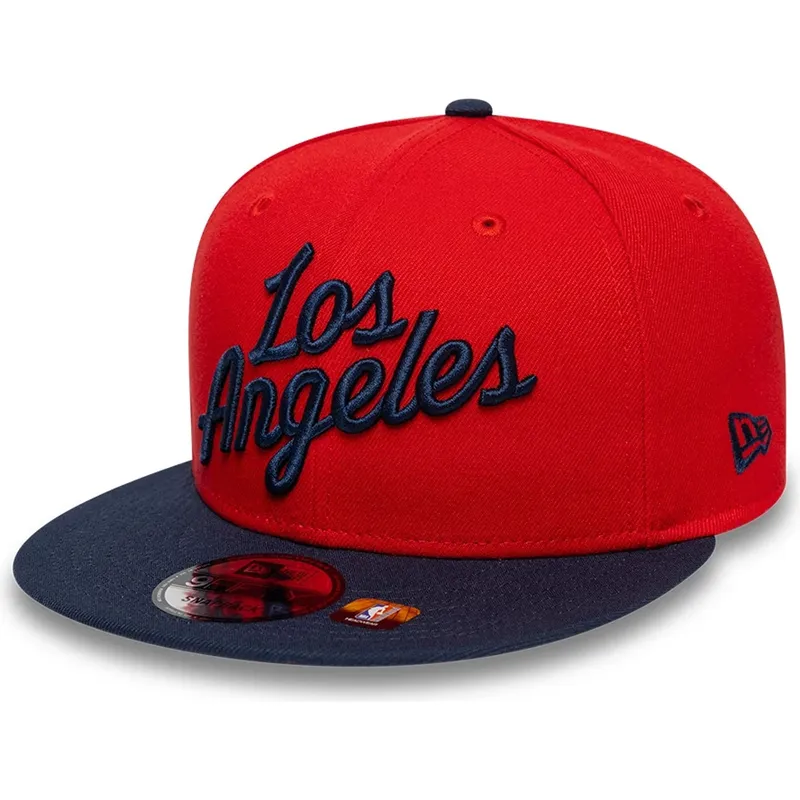 czerwono-granatowa-plaska-czapka-snapback-9fifty-statement-los-angeles-clippers-nba-new-era
