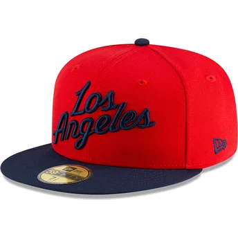 Czerwona i granatowa dopasowana czapka z daszkiem 59FIFTY Statement Los Angeles Clippers NBA New Era