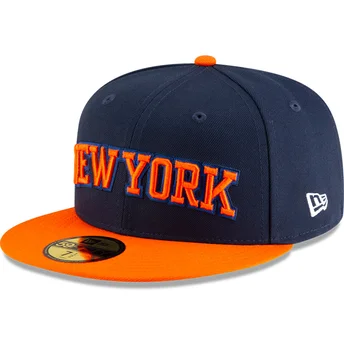 Granatowo-pomarańczowa płaska czapka dopasowana 59FIFTY Statement New York Knicks NBA New Era