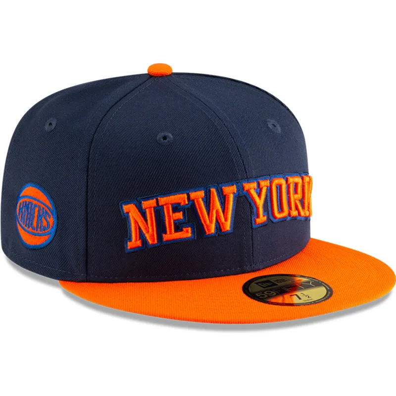 kepure-plokscia-tamsiai-melyna-priglundantis-59fifty-statement-new-york-knicks-nba-new-era