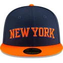 kepure-plokscia-tamsiai-melyna-priglundantis-59fifty-statement-new-york-knicks-nba-new-era