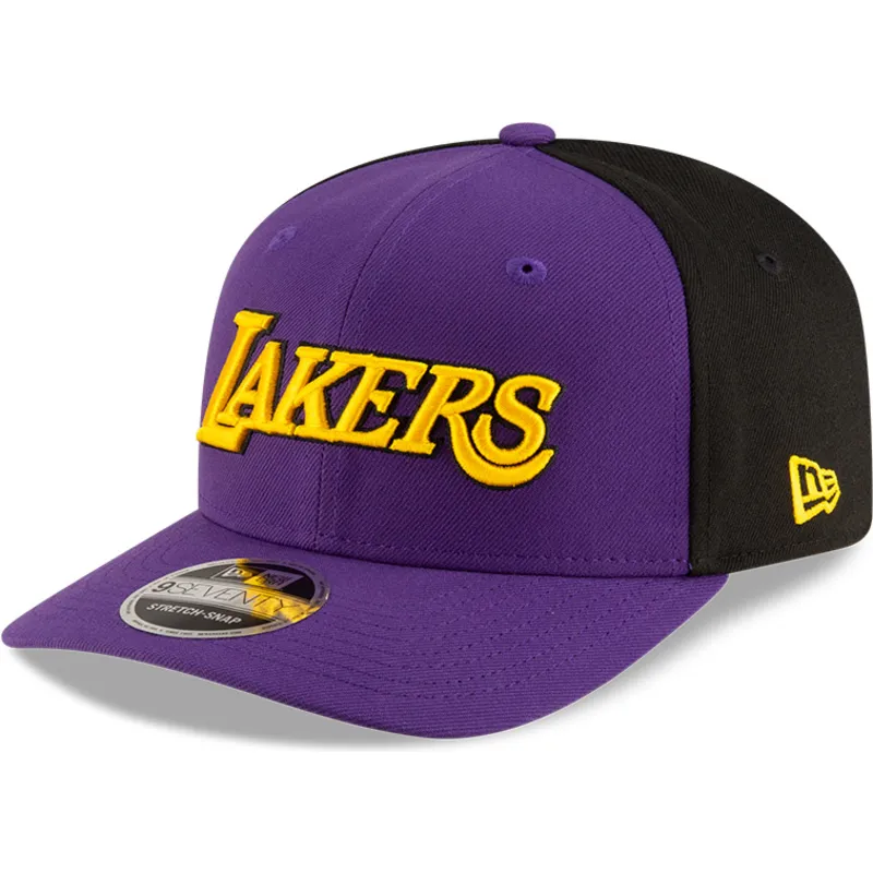 fioletowo-czarna-zakrzywiona-czapka-snapback-9seventy-statement-stretch-snap-los-angeles-lakers-nba-new-era