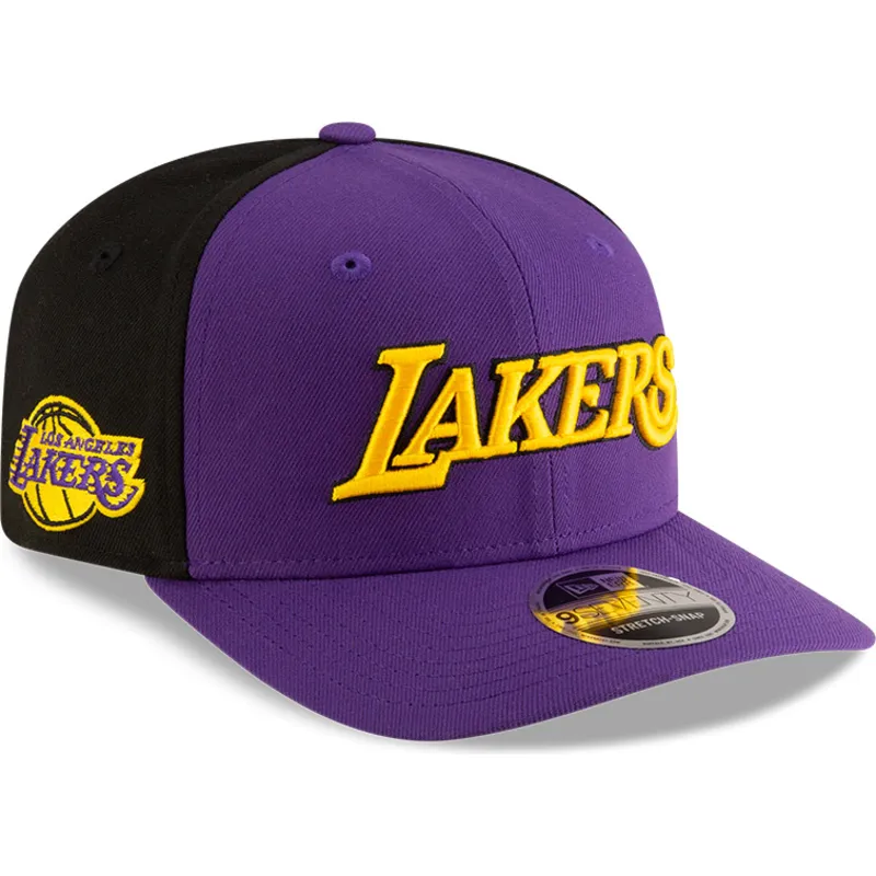 fioletowo-czarna-zakrzywiona-czapka-snapback-9seventy-statement-stretch-snap-los-angeles-lakers-nba-new-era