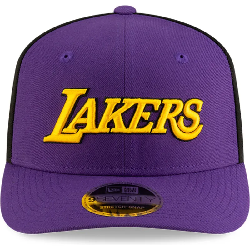 fioletowo-czarna-zakrzywiona-czapka-snapback-9seventy-statement-stretch-snap-los-angeles-lakers-nba-new-era