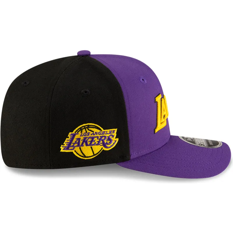fioletowo-czarna-zakrzywiona-czapka-snapback-9seventy-statement-stretch-snap-los-angeles-lakers-nba-new-era