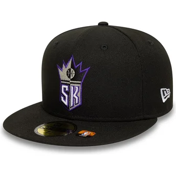 Cap plokščia black ajustada 59FIFTY Classic Sacramento Kings NBA New Era