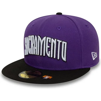 Kepurė plokščia violetinė priglundanti 59FIFTY Classic Sacramento Kings NBA New Era