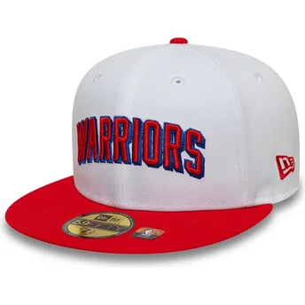 Kepurė plokščia raudona priglundantis 59FIFTY Classic Golden State Warriors NBA New Era