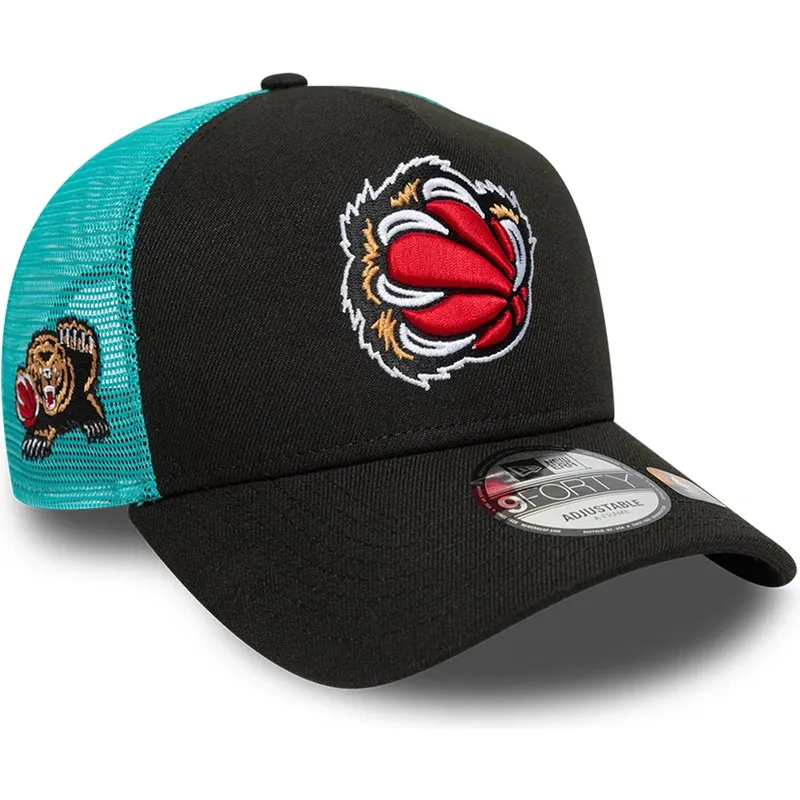czapka-trucker-czarno-zielona-a-frame-classic-memphis-grizzlies-nba-new-era