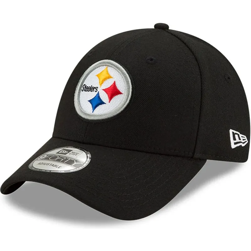 kepure-islenkta-juoda-reguliuojamas-9forty-the-league-pittsburgh-steelers-nfl-new-era