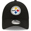 kepure-islenkta-juoda-reguliuojamas-9forty-the-league-pittsburgh-steelers-nfl-new-era