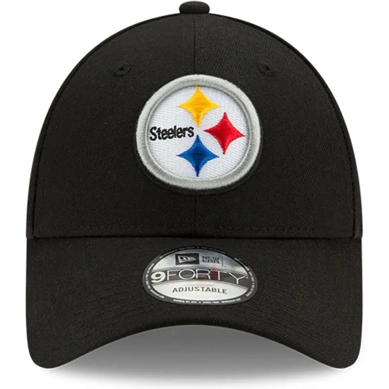 kepure-islenkta-juoda-reguliuojamas-9forty-the-league-pittsburgh-steelers-nfl-new-era