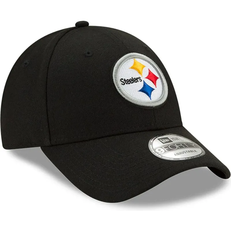 kepure-islenkta-juoda-reguliuojamas-9forty-the-league-pittsburgh-steelers-nfl-new-era
