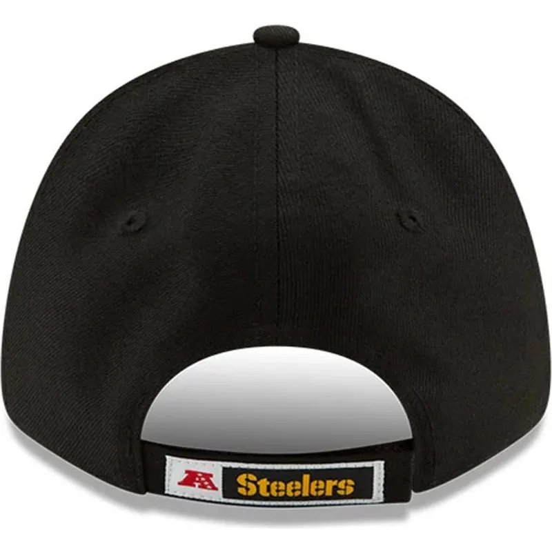 kepure-islenkta-juoda-reguliuojamas-9forty-the-league-pittsburgh-steelers-nfl-new-era