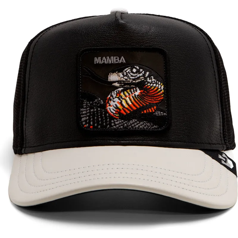 czapka-trucker-czarna-i-szara-waz-mamba-shleather-snake-the-farm-od-goorin-bros