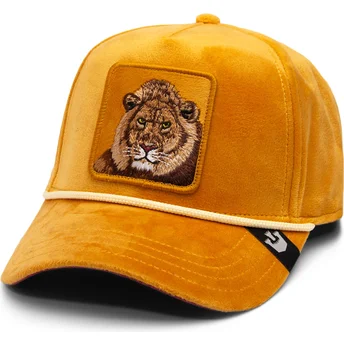 snapback-z-zoltym-zakrzywionym-daszkiem-lew-lion-royalty-the-farm-od-goorin-bros