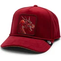 czerwona-czapka-z-zakrzywionym-daszkiem-snapback-z-smokiem-dragon-royalty-the-farm-od-goorin-bros