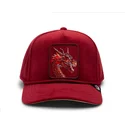 czerwona-czapka-z-zakrzywionym-daszkiem-snapback-z-smokiem-dragon-royalty-the-farm-od-goorin-bros