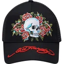 czapka-trucker-czarna-skull-rose-ed-hardy