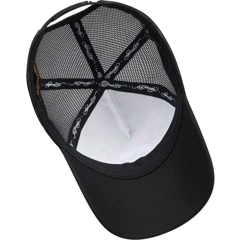 czapka-trucker-czarna-skull-rose-ed-hardy