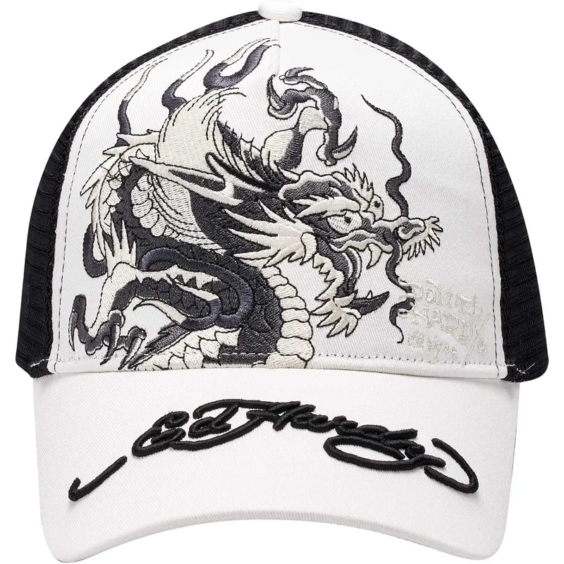 kepure-islenkta-balta-snapback-mono-giant-ed-hardy