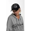 kepure-islenkta-juoda-snapback-duo-black-snake-ed-hardy