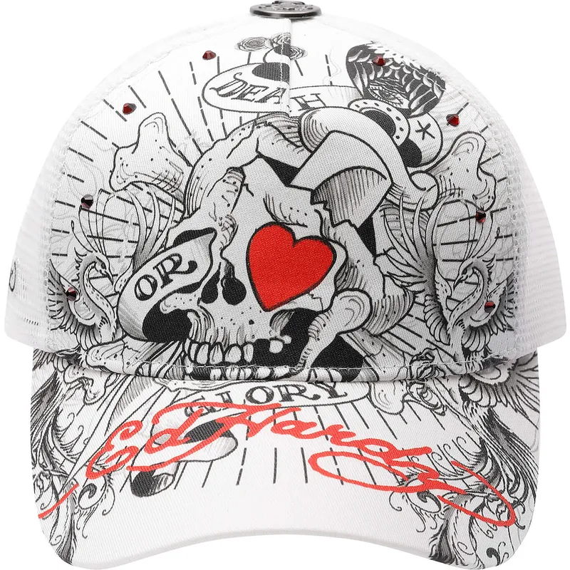 kepure-islenkta-balta-snapback-death-or-glory-ed-hardy