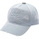 kepure-islenkta-melyna-reguliuojamas-denim-embossed-skull-ed-hardy