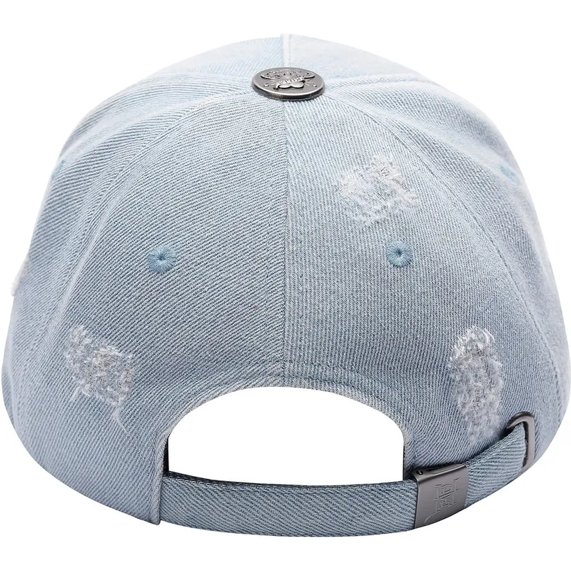 kepure-islenkta-melyna-reguliuojamas-denim-embossed-skull-ed-hardy