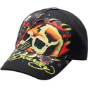 kepure-islenkta-juoda-reguliuojamas-skull-chopper-ed-hardy