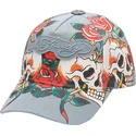 niebieska-regulowana-czapka-z-daszkiem-skull-rose-denim-od-ed-hardy