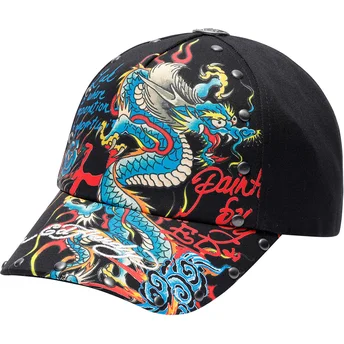 Czarna regulowana czapka z daszkiem Blue Dragon Ed Hardy