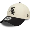 czapka-z-daszkiem-bezowo-czarna-regulowana-9forty-colour-block-chicago-white-sox-mlb-od-new-era