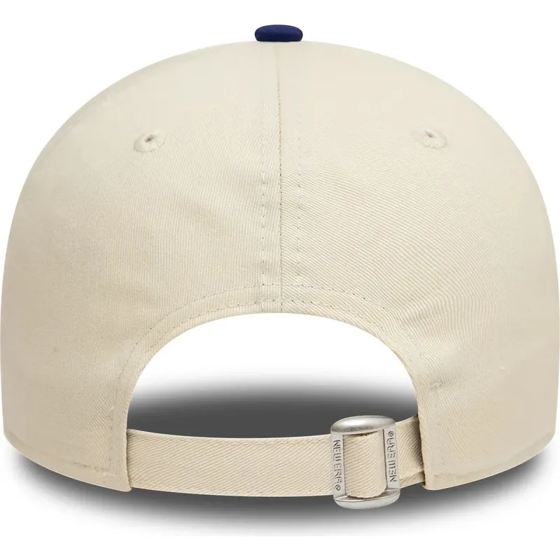 bezowo-niebieska-regulowana-czapka-z-daszkiem-9forty-colour-block-los-angeles-dodgers-mlb-new-era