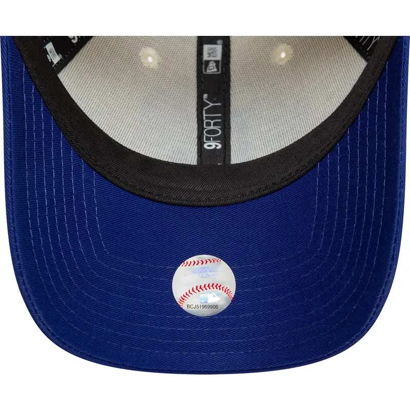 bezowo-niebieska-regulowana-czapka-z-daszkiem-9forty-colour-block-los-angeles-dodgers-mlb-new-era