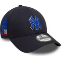 kepure-islenkta-tamsiai-melyna-reguliuojamas-9forty-side-patch-new-york-yankees-mlb-new-era